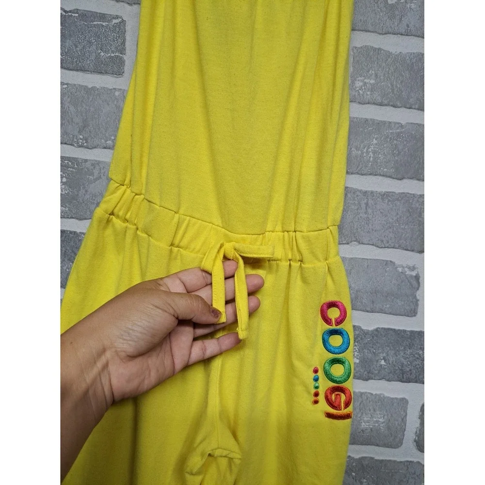 Coogi Romper Girls‎ Yellow Square Neck Racer Back Sleeveless  Drawstring Size 5